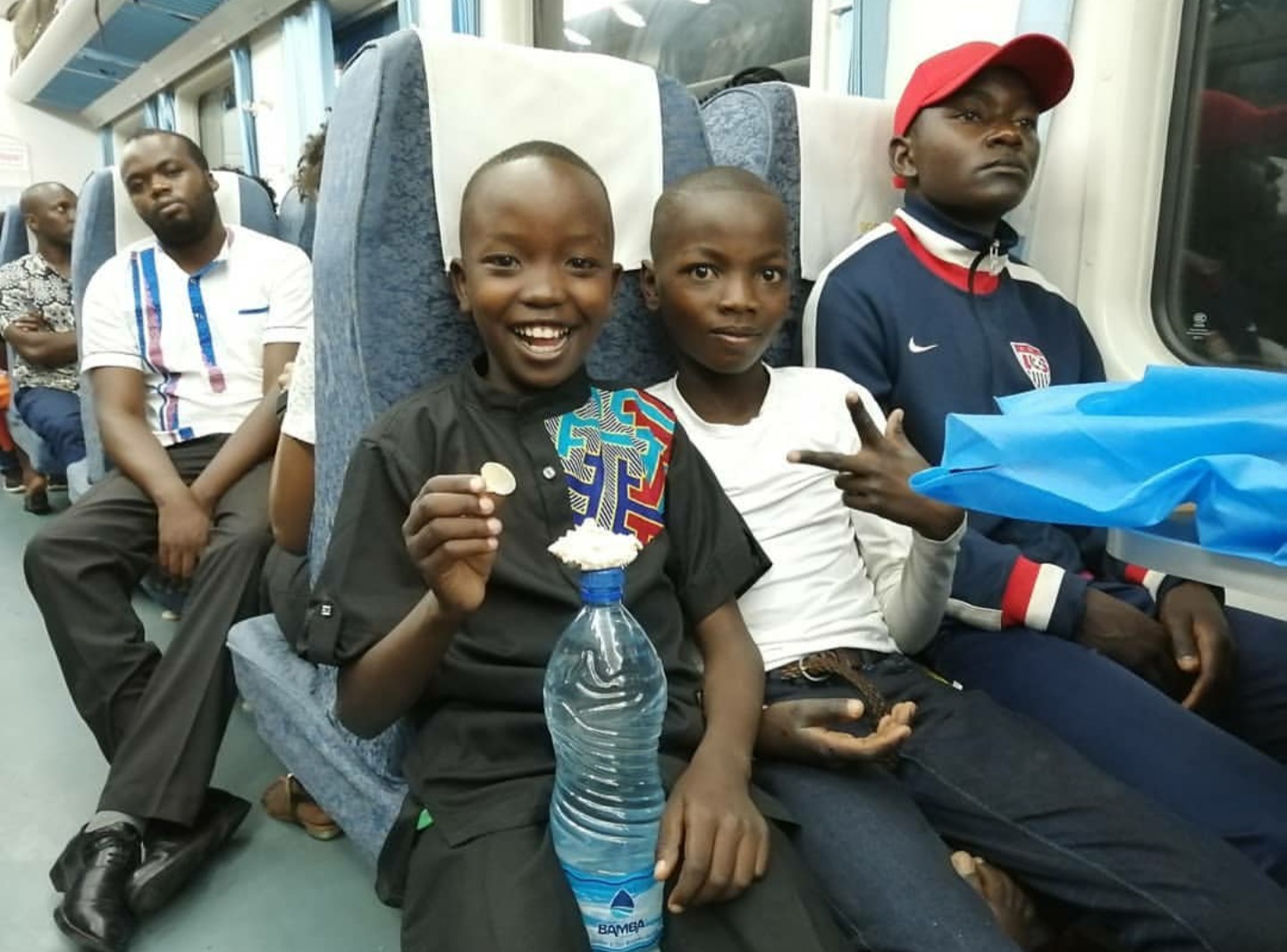 The excitement of taking a first train ride