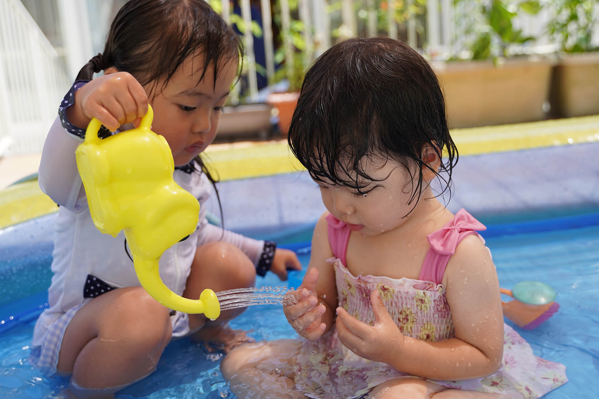 Fun to pour water on my friend!